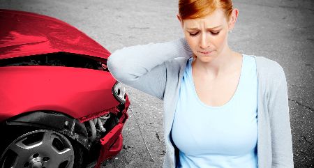 Woman in Pain After an Auto Accident